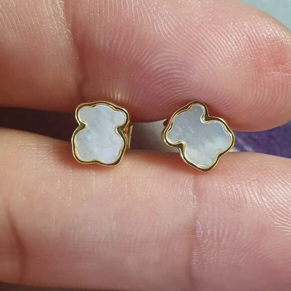 Tous Bear Mother Of Pearl Stud Earrings - Picture 2 of 7